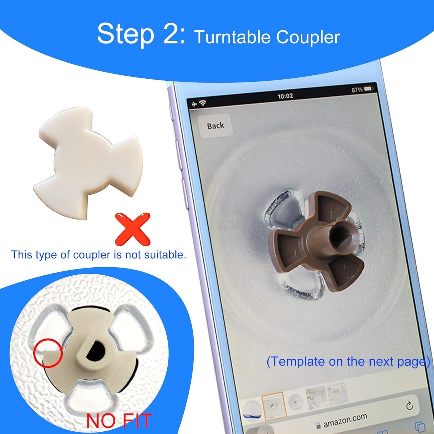 MangoPark Replacement Microwave Glass Plate 12.4" Turntable for Panasonic