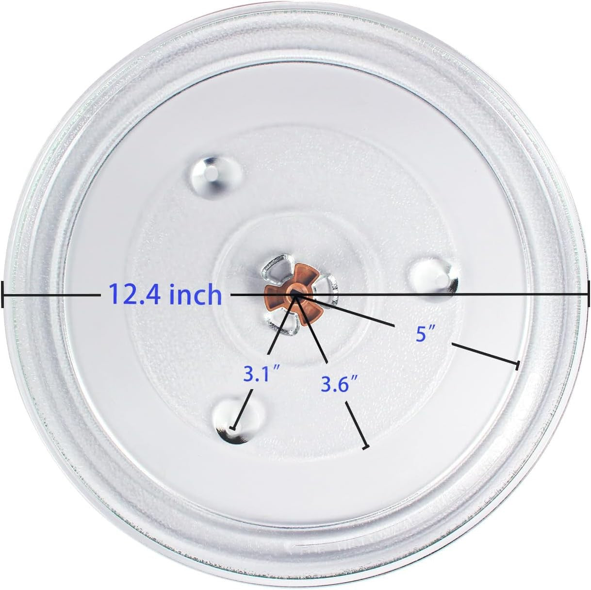 MangoPark Replacement Microwave Glass Plate 12.4" Turntable for Panasonic