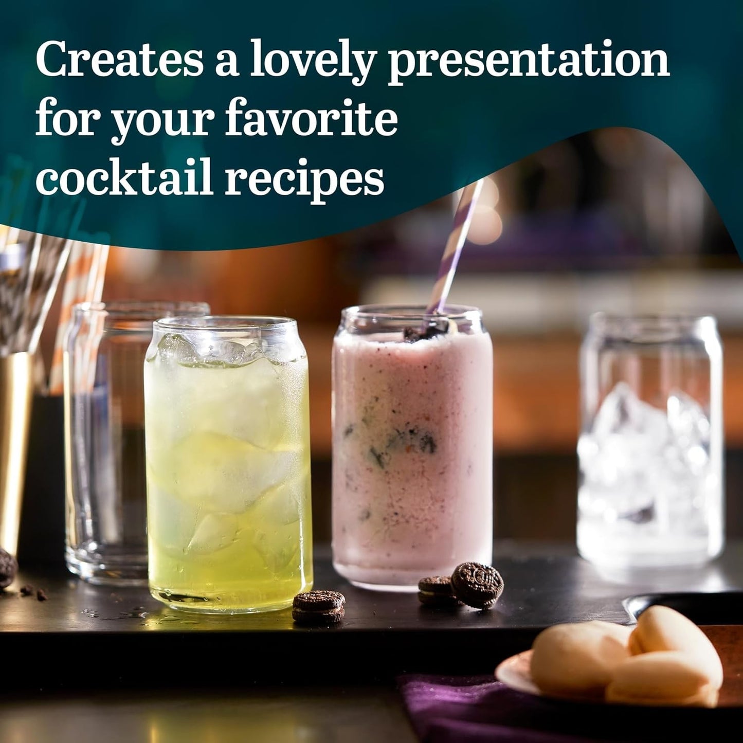 Libbey Classic 16-Ounce Tumbler Glasses Set of 4 Clear Drinkware