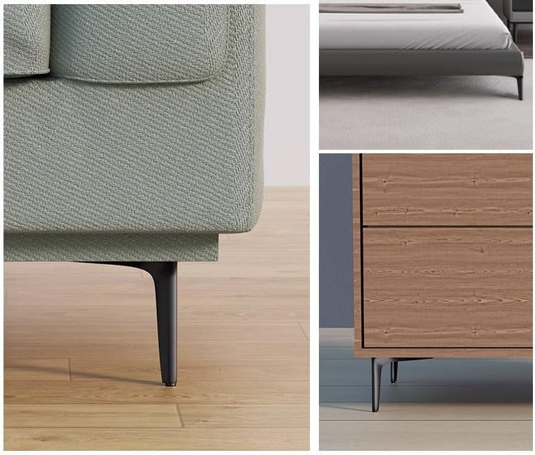 Anfower Modern Iron Furniture Leg Set of 4 Gray Diamond Feet for Cabinets