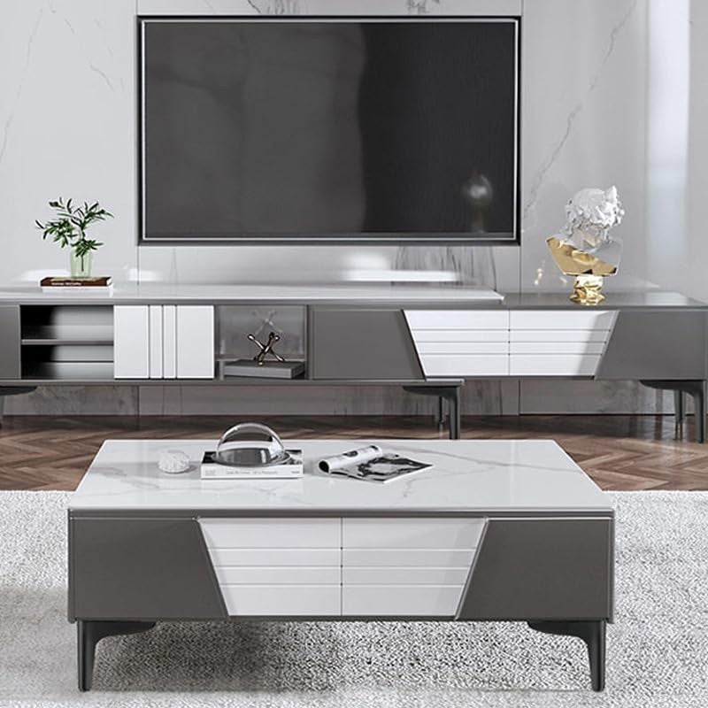 Anfower Modern Iron Furniture Leg Set of 4 Gray Diamond Feet for Cabinets