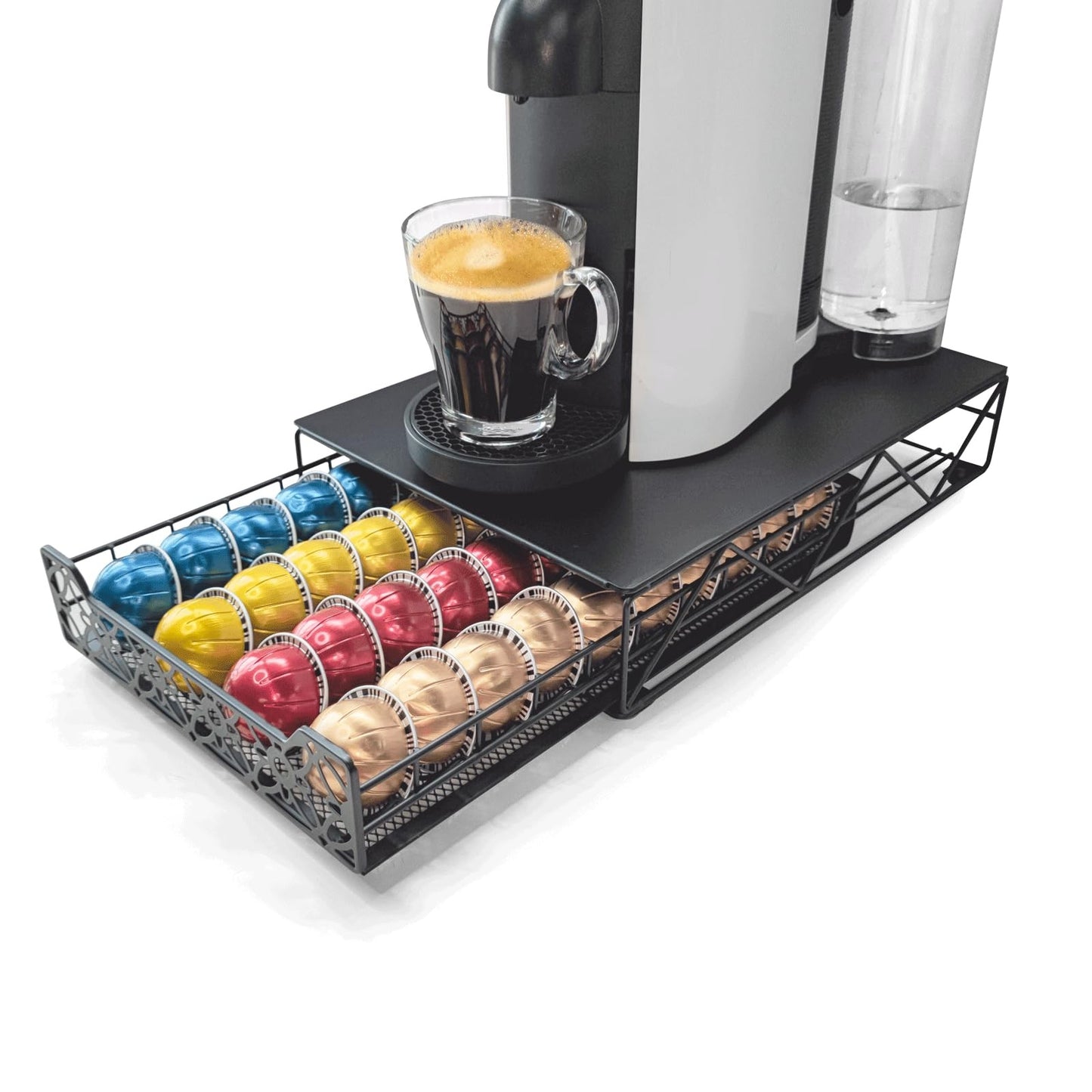 RECAPS Coffee Pod Holder Drawer Organizer for 40 Pods in Black