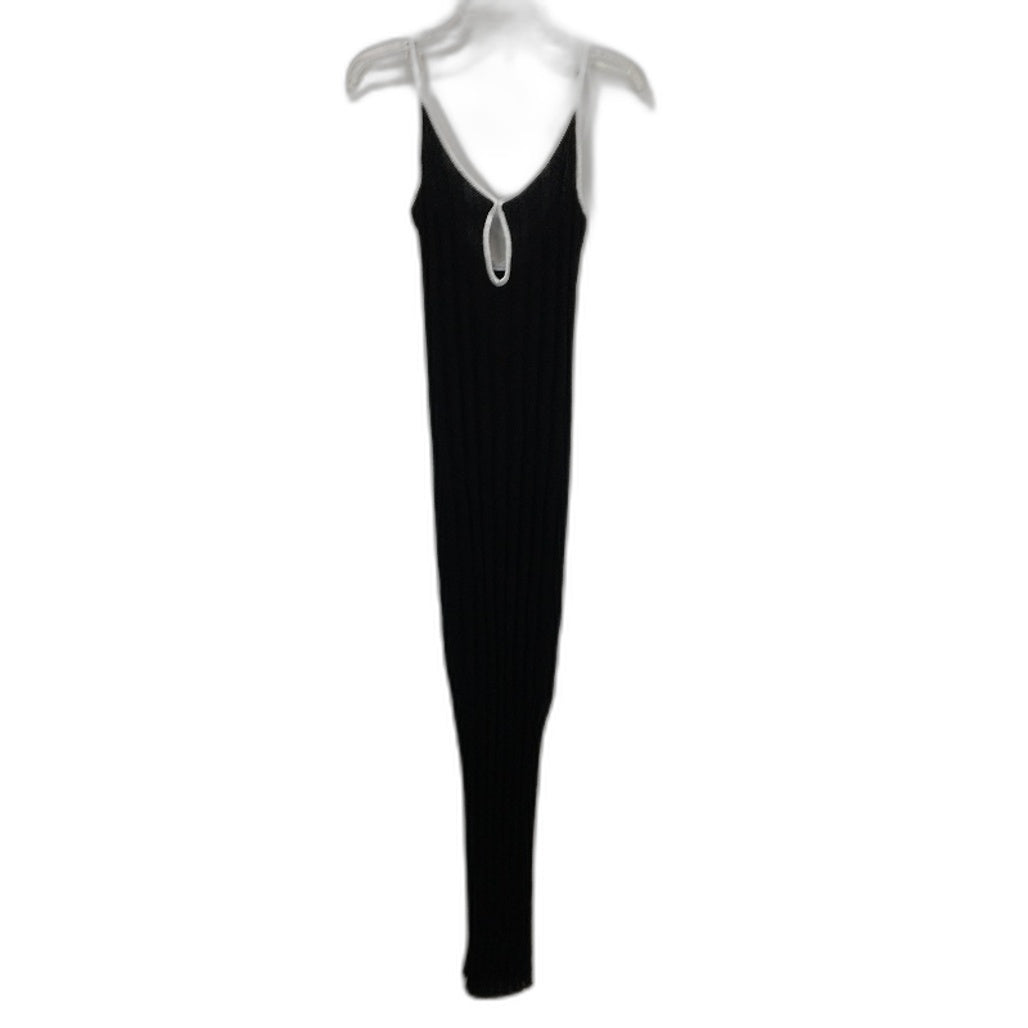 Ghanda Black White Trim Euphoria Knit Fabric Slim Fit Dress Ladies Size M NEW