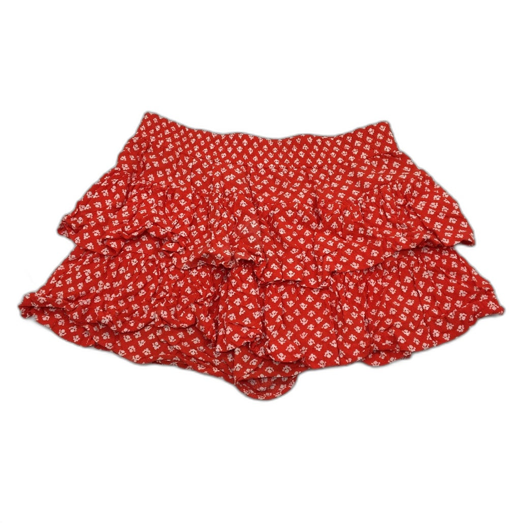 Seed Heritage Vivid Red 2 Tier Ruffle Skirted Illusion Shorts Ladies Size 8