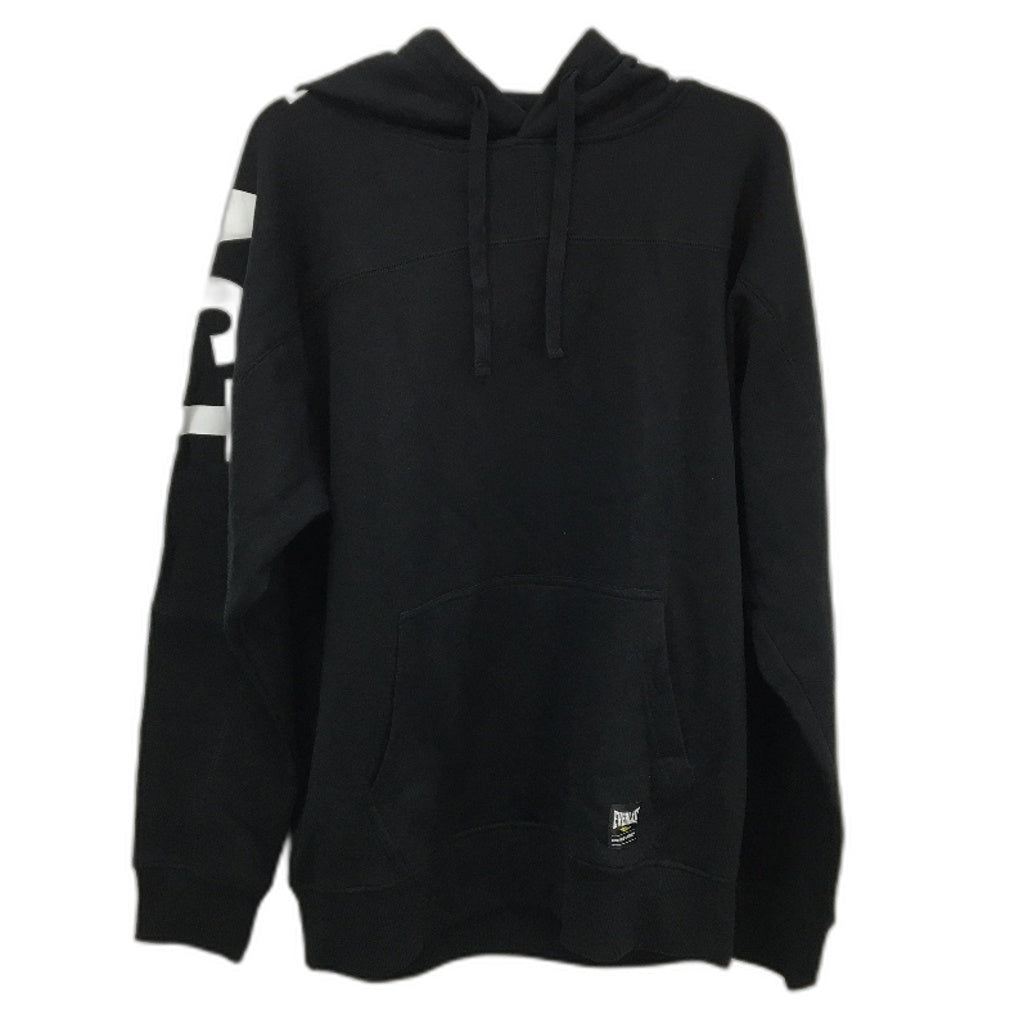 Everlast Black White Printed Shoulder Logo Hooded Jumper Mens Size Medium NEW