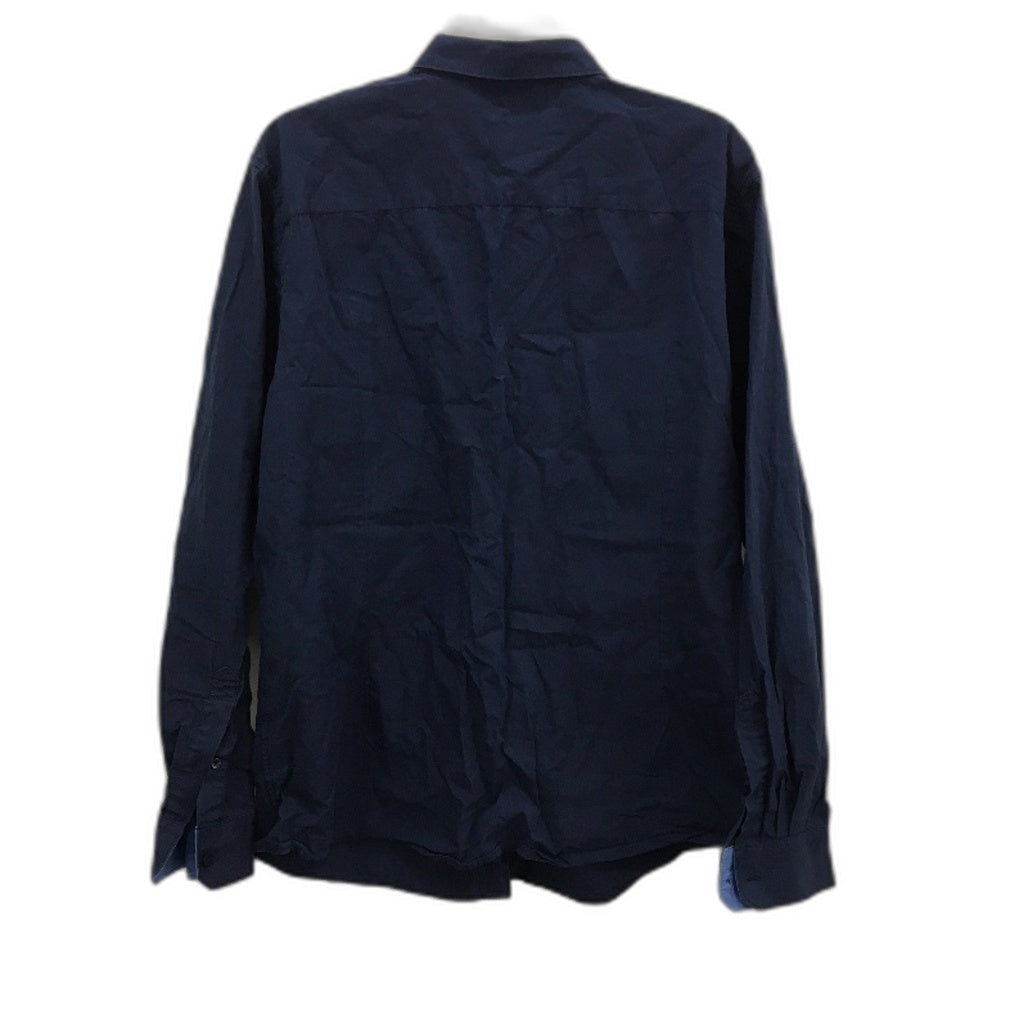 Ben Sherman 100% Cotton Navy Blue Long Sleeve Button Up Shirt Mens Size XL