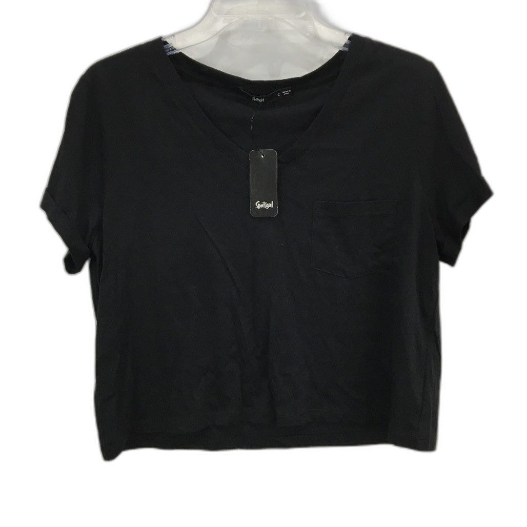 Sportsgirl Black Lightweight Soft Cotton Modal Short T-Shirt Ladies Size S NEW