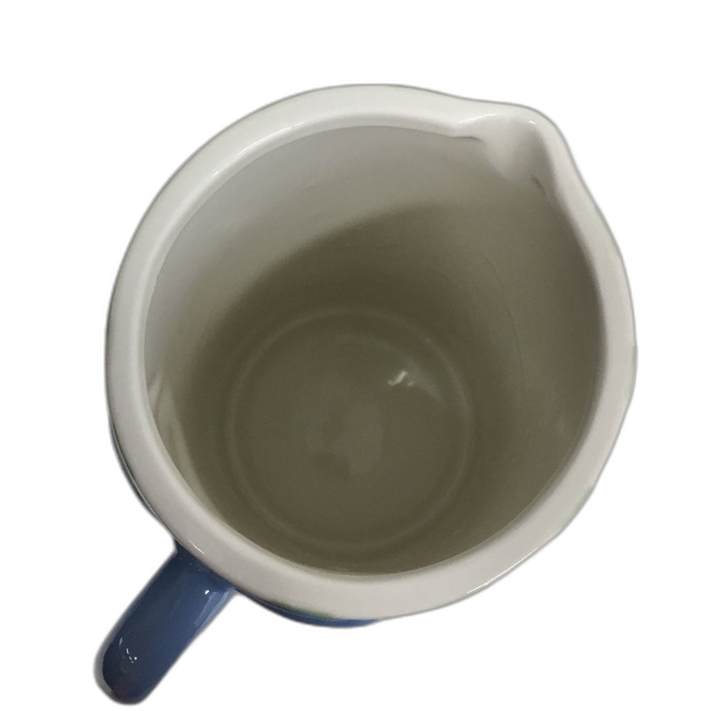 Ceramic Green White Stripe With Bows Jug, Serving Dishes & Tablecloth Set NEW