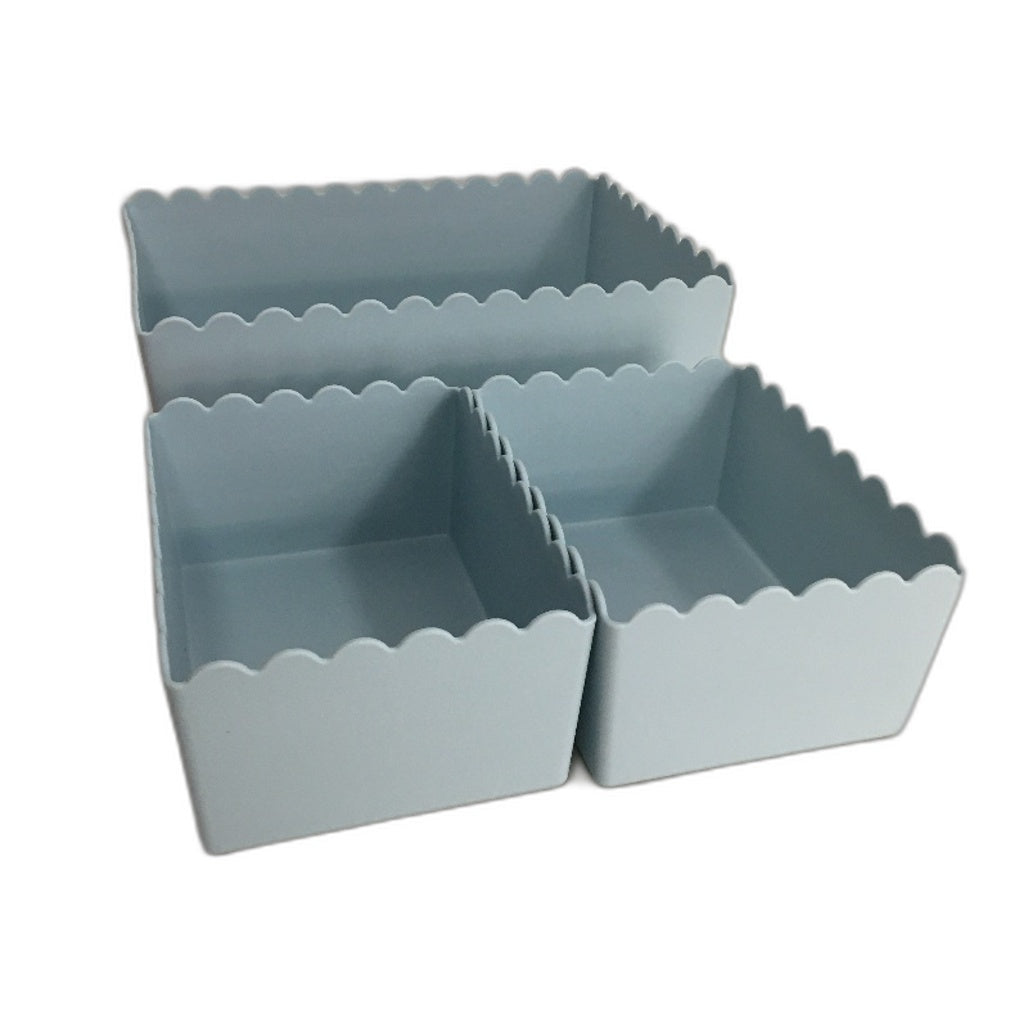 Pink & Blue 4 Bathroom Bedroom Canisters & 6 Piece Plastic Caddy Tray Set NEW