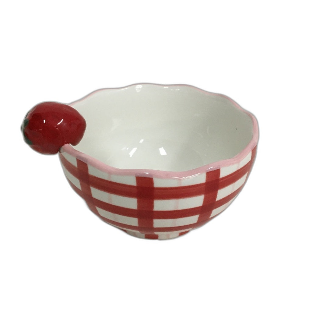 Fruit Salad White & Strawberries Home Decor Ceramic Jug & Platter 4 Pce Set NEW