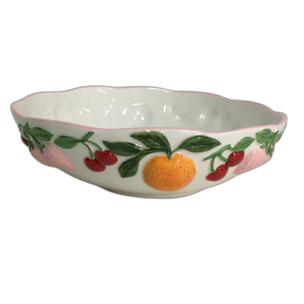 Fruit Salad White & Strawberries Home Decor Ceramic Jug & Platter 4 Pce Set NEW