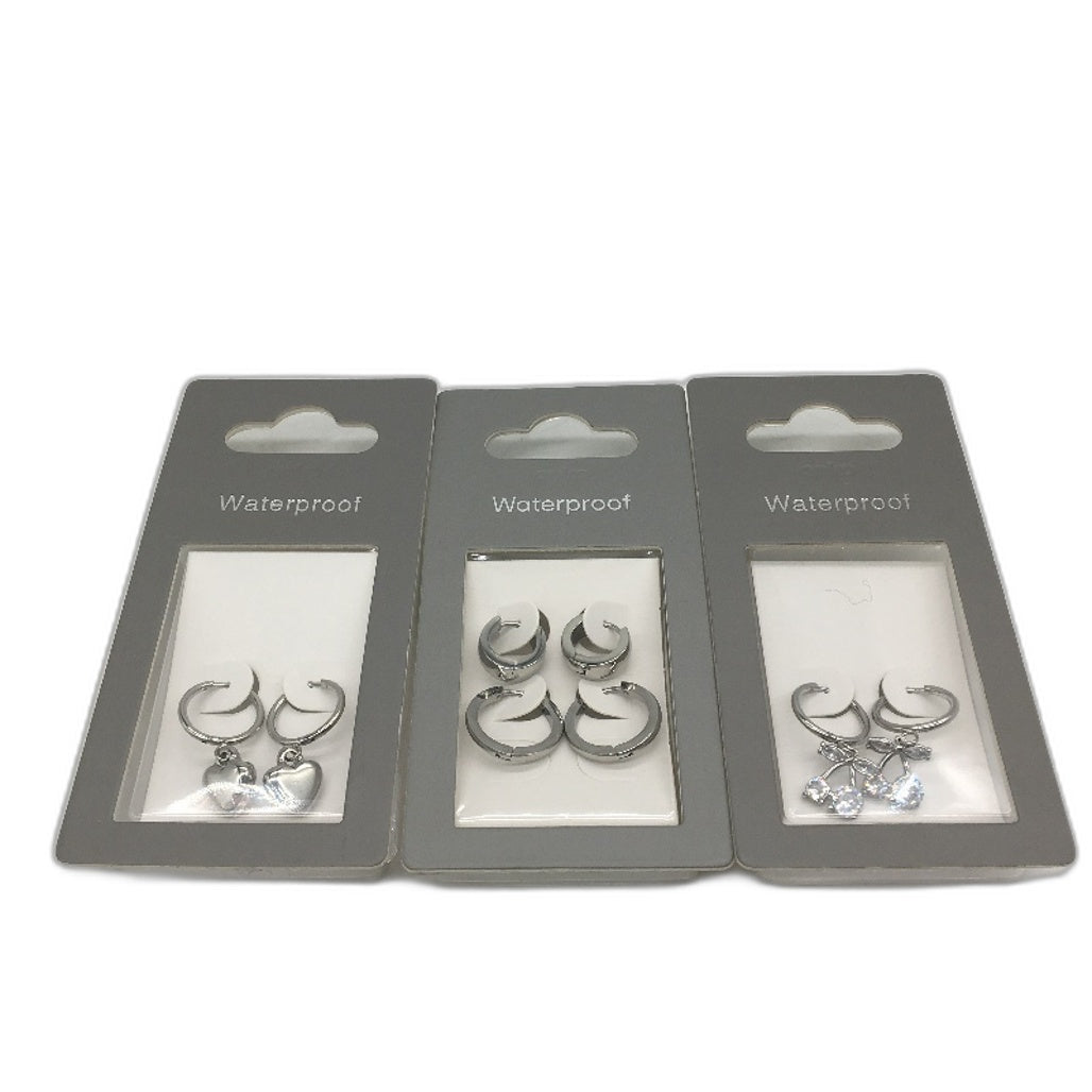 BULK PACK 10 Packets Waterproof Stainless Steel Silver Assorted Jewellery NEW