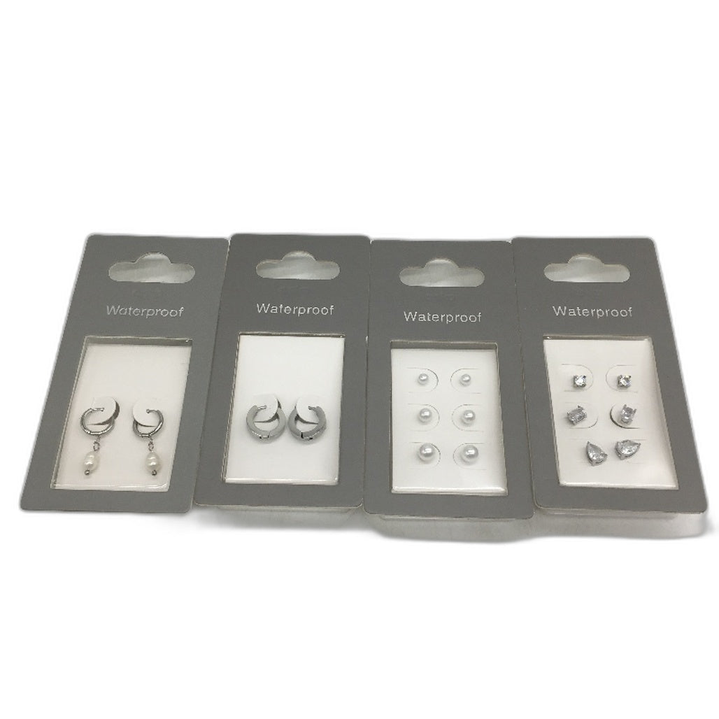 BULK PACK 10 Packets Waterproof Stainless Steel Silver Assorted Jewellery NEW