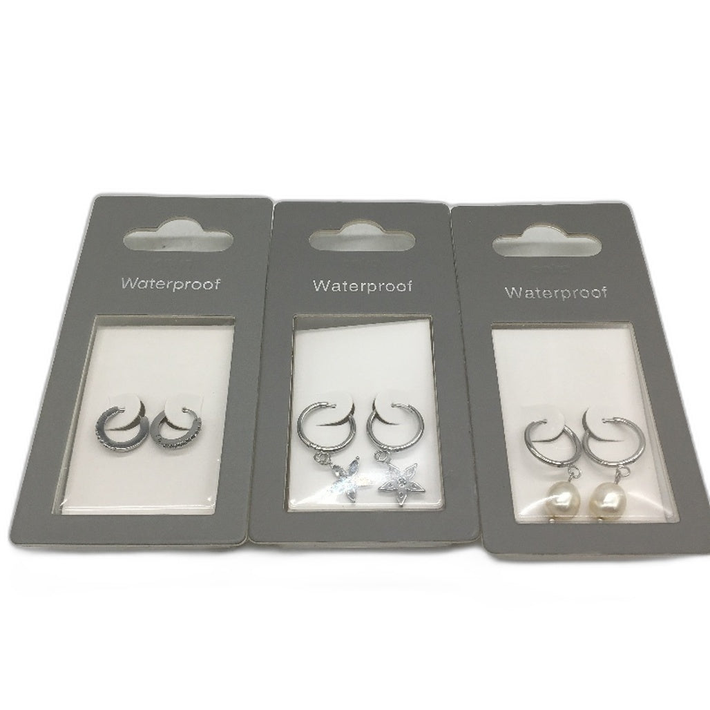 BULK PACK 10 Packets Stainless Steel Waterproof Silver Assorted Jewellery NEW