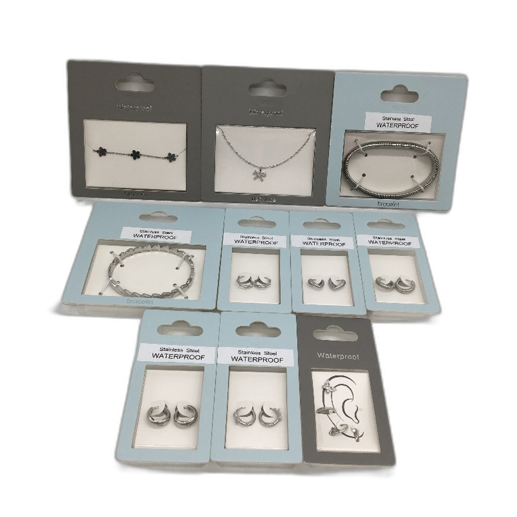 Stainless Steel Waterproof BULK PACK 10 Packets Silver Assorted Jewellery NEW