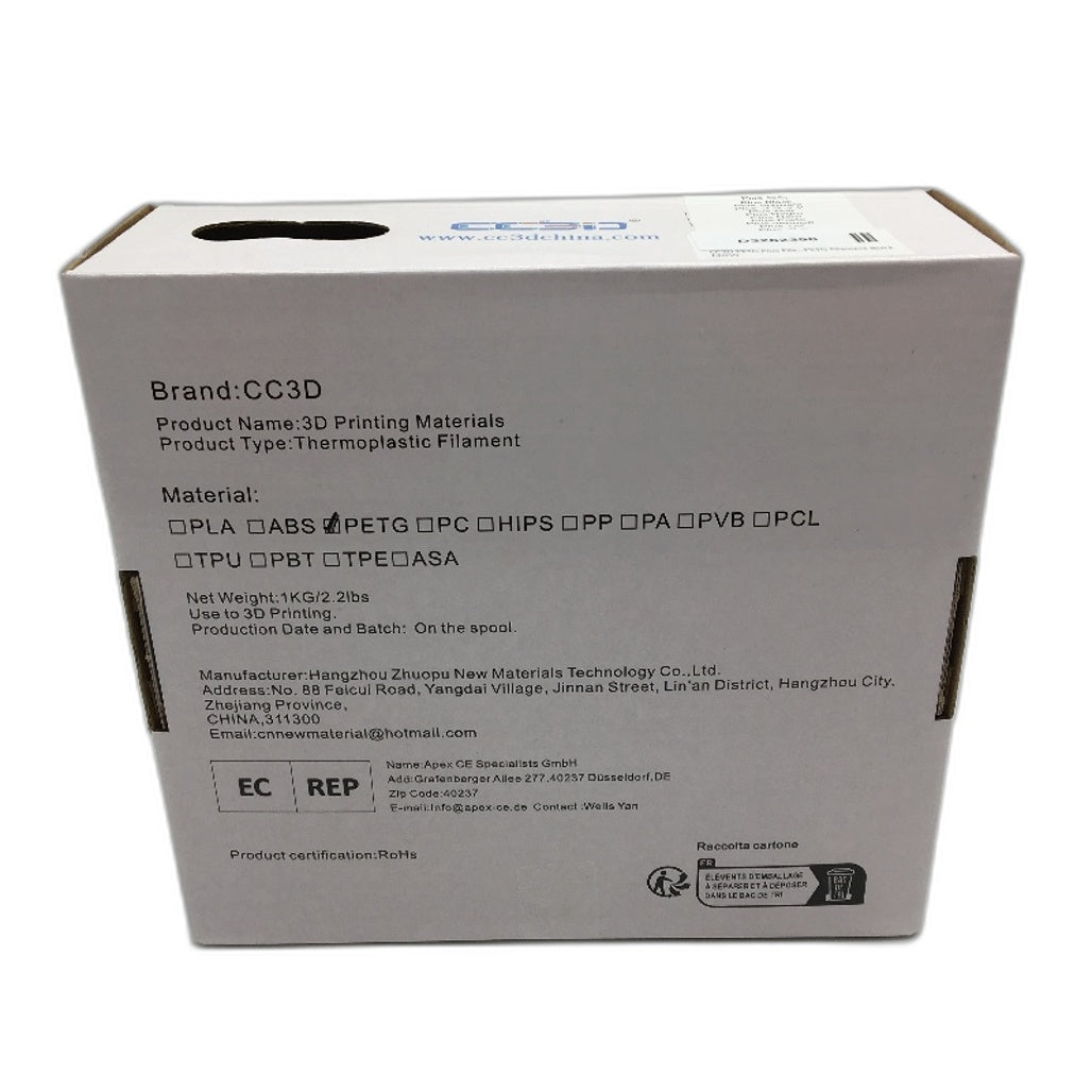 CC3D 1.75mm Black Plus 325M 1KG PETG 3D Printer Filament NEW