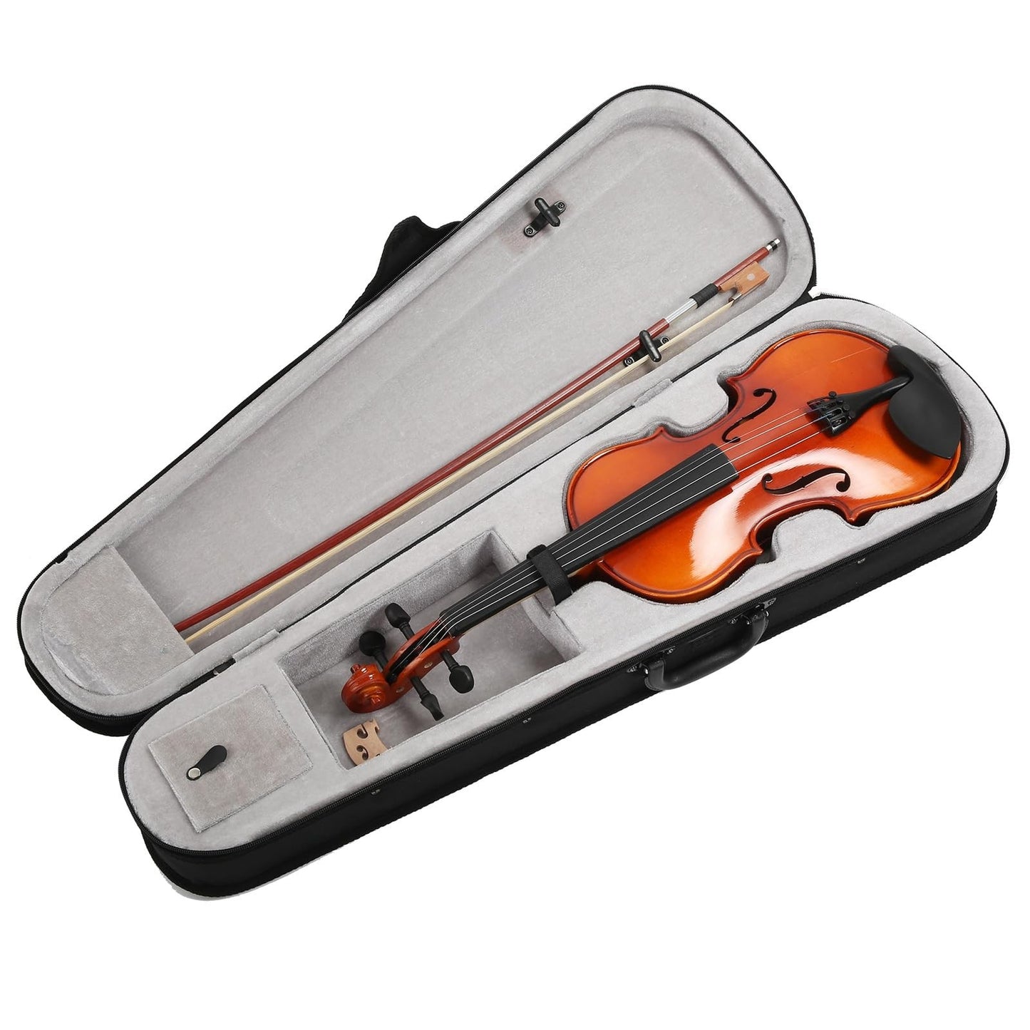 4/4 Full Size Violin Beginner Kit with Bow, Case & Rosin Wood Colour DEMO