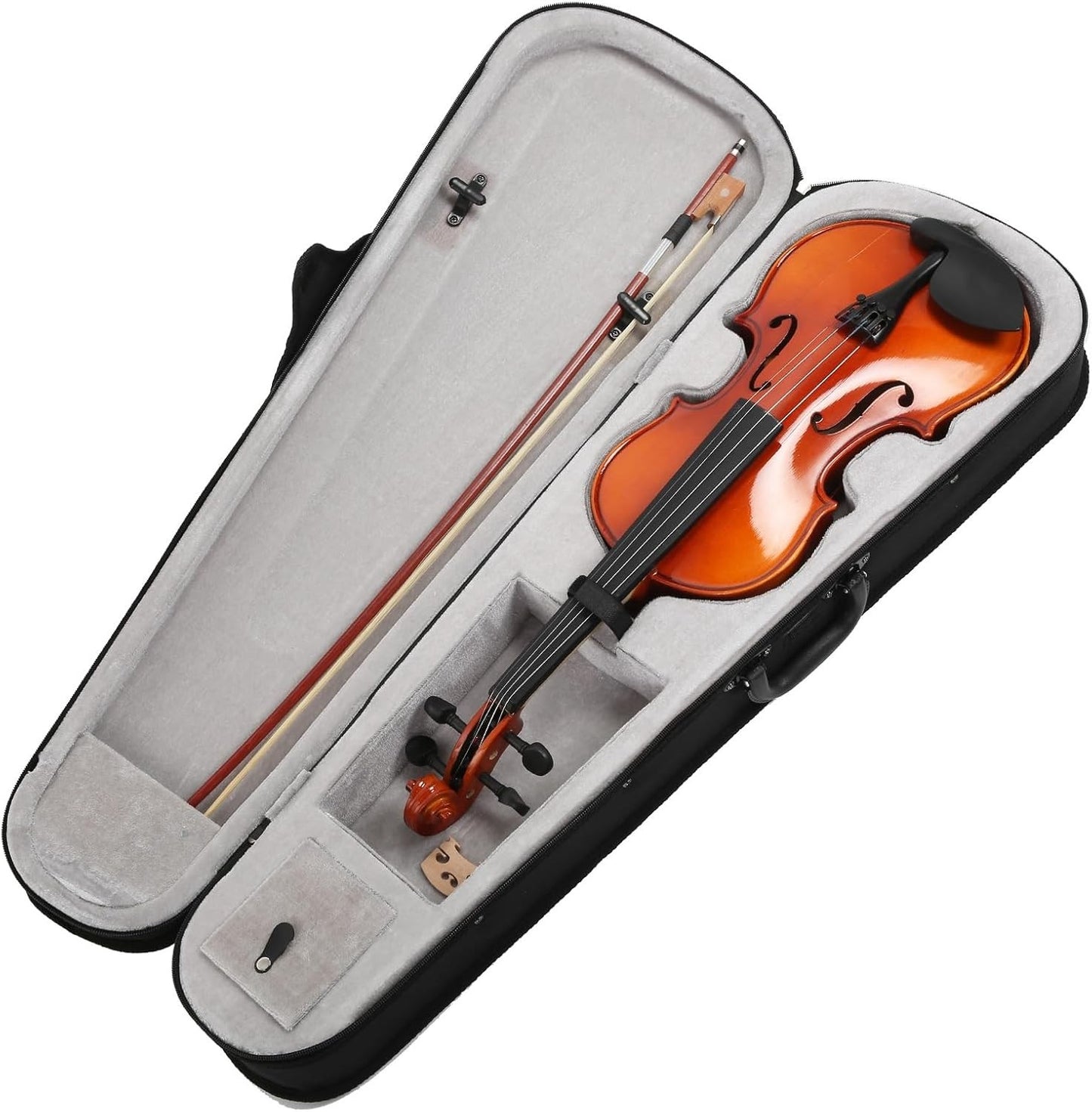 4/4 Full Size Violin Beginner Kit with Bow, Case & Rosin Wood Colour DEMO