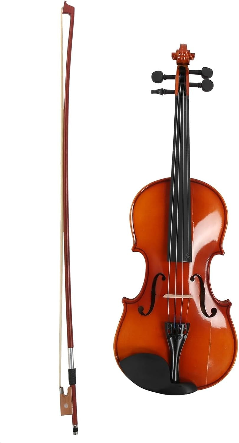 4/4 Full Size Violin Beginner Kit with Bow, Case & Rosin Wood Colour DEMO
