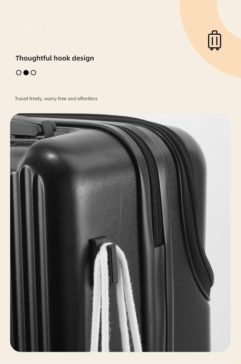 20 Inch Hard Shell Carry On Luggage with Lock USB Port 360° Spinner Wheel White