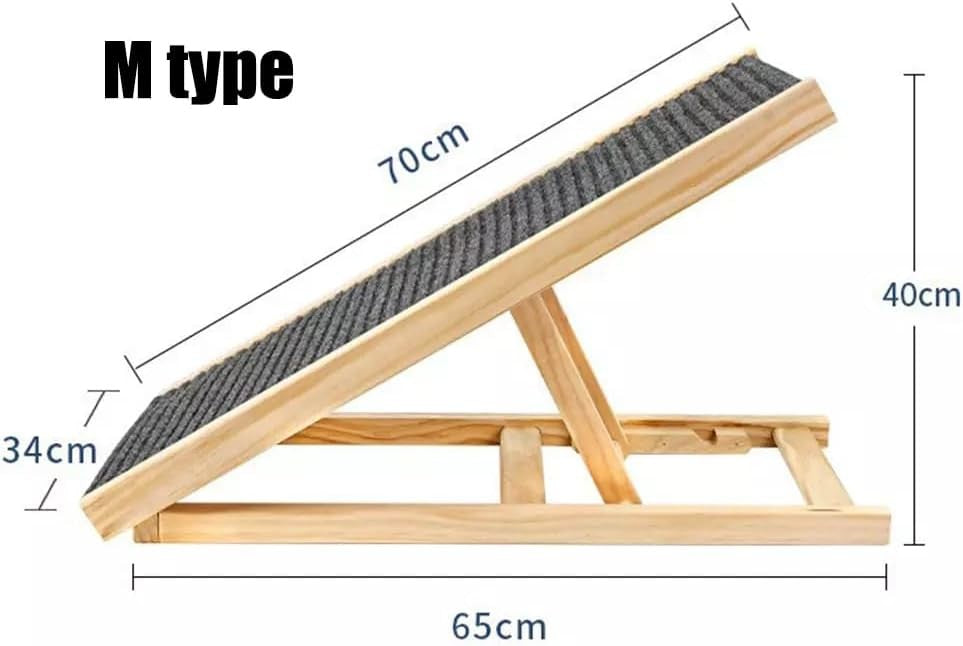 PORIYA Foldable Dog and Cat Ramp with Adjustable Height for High Beds 70cm
