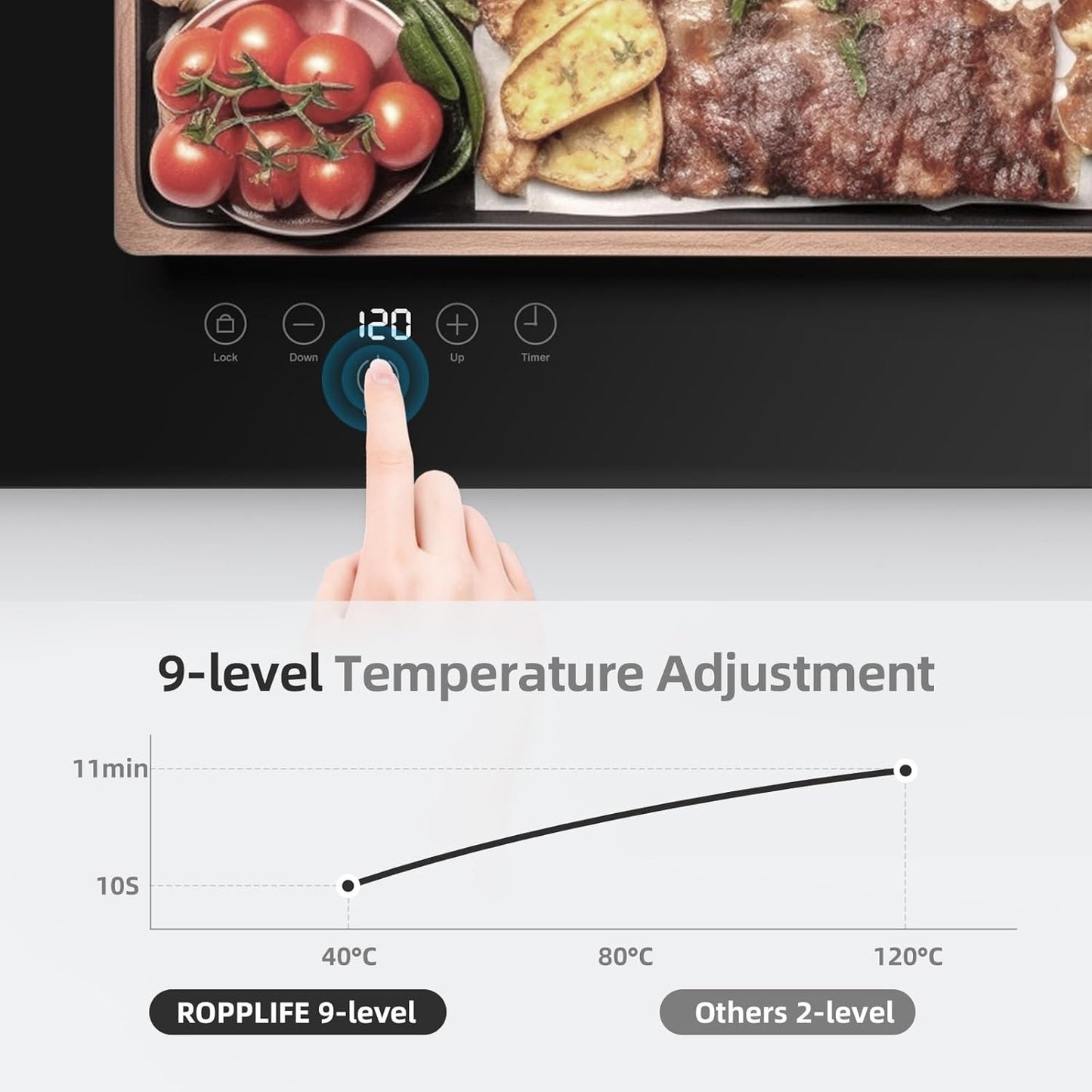 PAYISHO Electric Server Warming Tray with 9 Temperature Settings for Parties