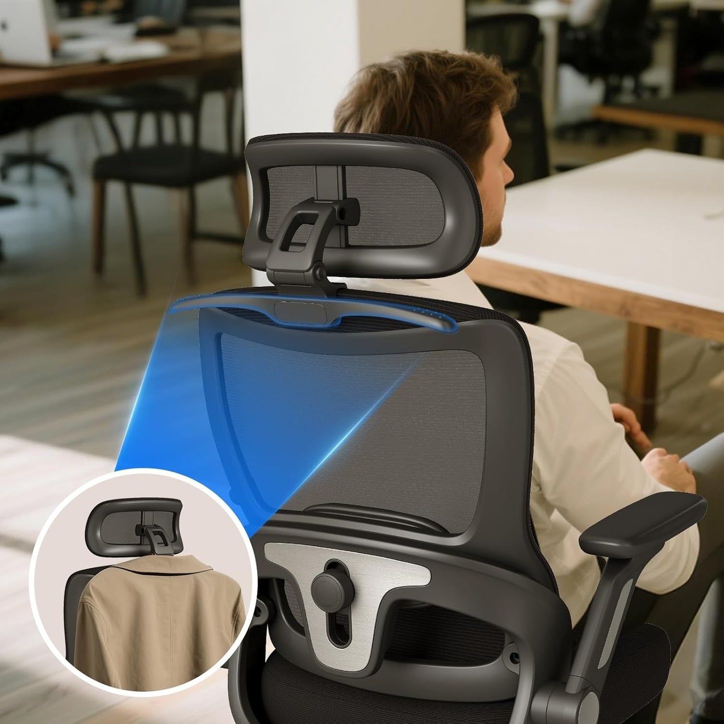 ZZH Ergonomic Office Chair with Adjustable Lumbar Support for Home DEMO