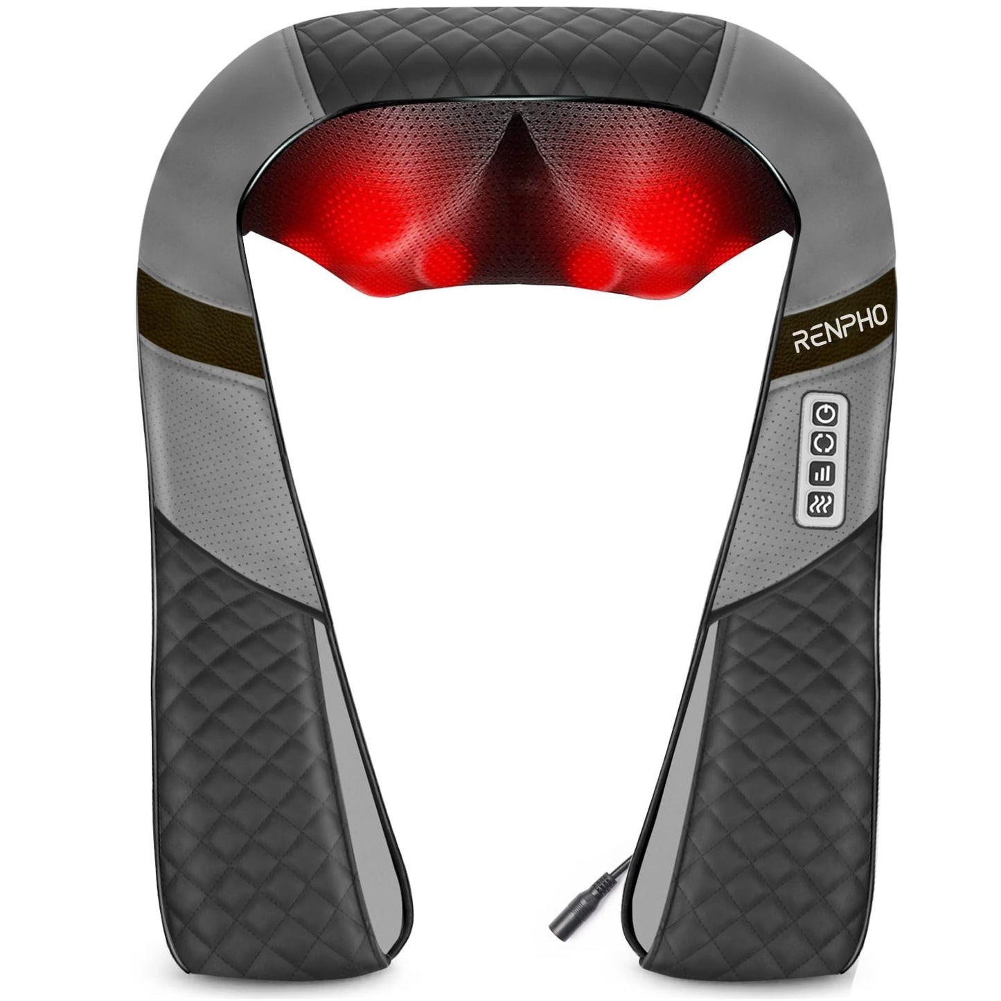RENPHO Neck Back Massager RP-SNM061 Electric Deep Tissue Heat Black Grey NEW