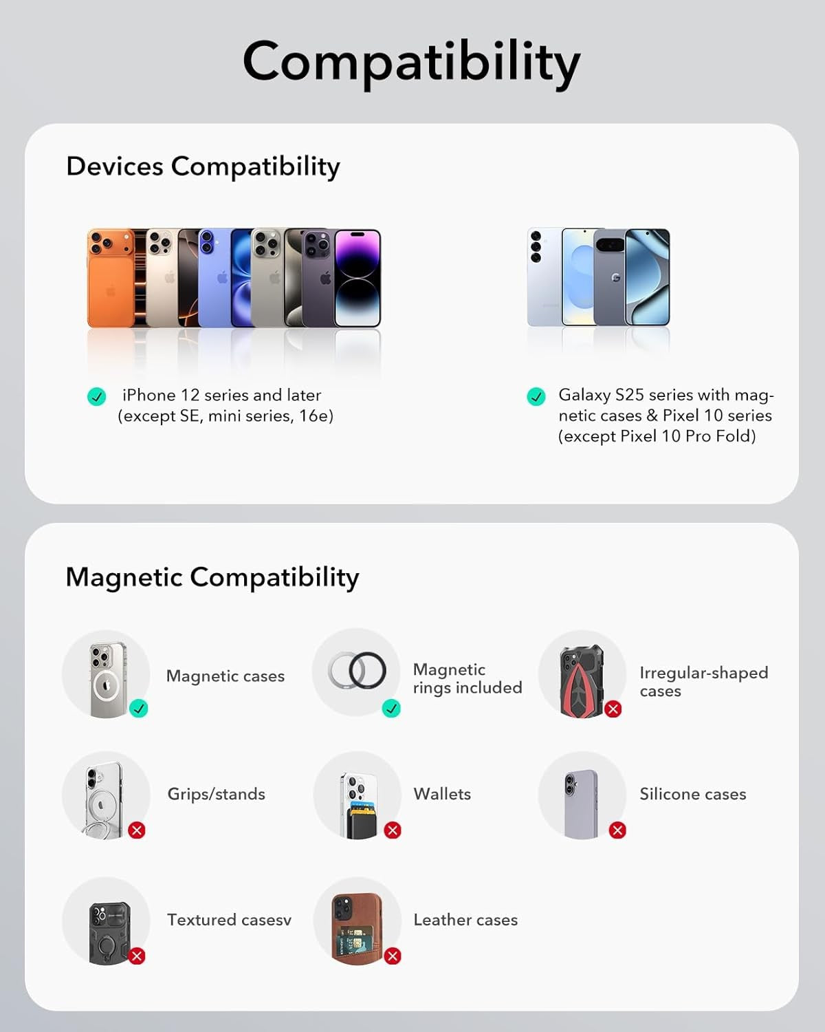 ESR Magnetic Car Phone Holder for iPhone 17/16 & Android Devices NEW