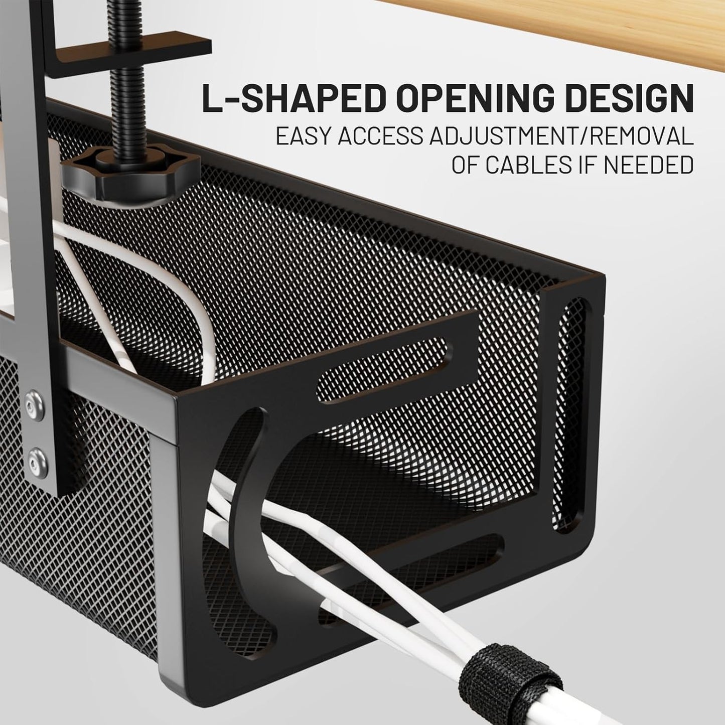 Uprinacc Black Under Desk Cable Management Tray for Home Office