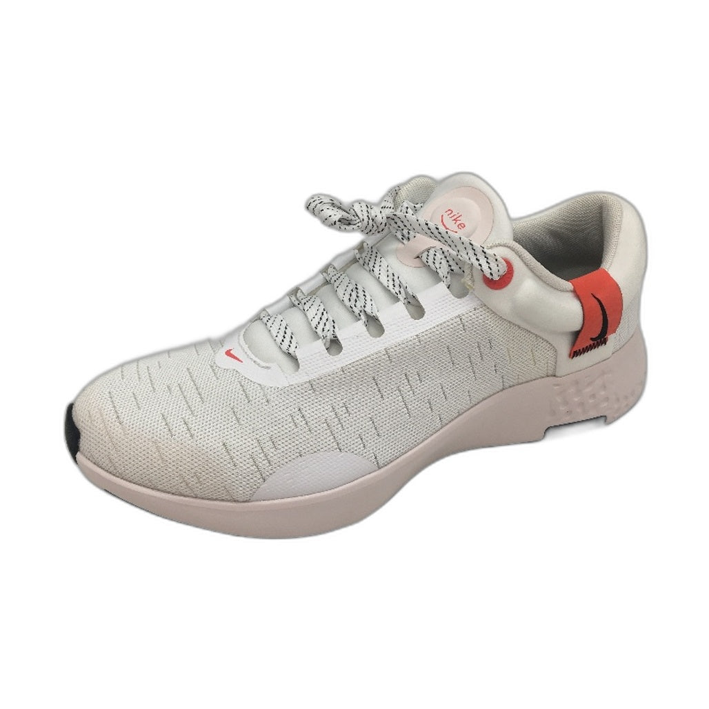 NIKE White & Orange Accent Lace Up Sneakers Ladies Size US11 EU 43 NEW