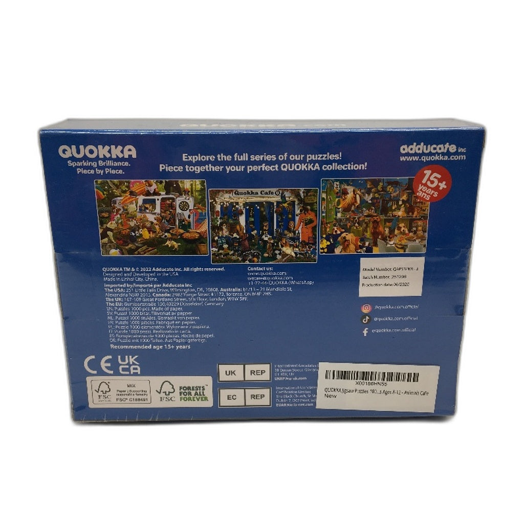 QUOKKA Funny Animals Cafe 1000 Piece Puzzle Jigsaw Ages 15+ SEALED NEW
