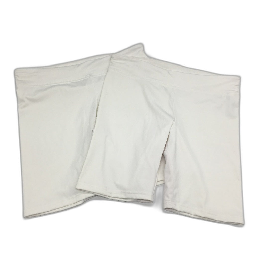Adidas 2 Piece White Long Style Activewear Exercise Shorts Ladies Size Large