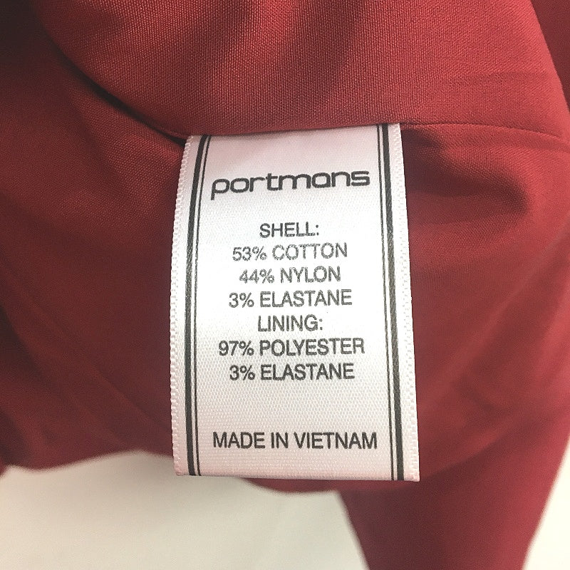 Portmans Blood Red Gold Button Detail Single Breast Blazer Jacket Ladies Size 6
