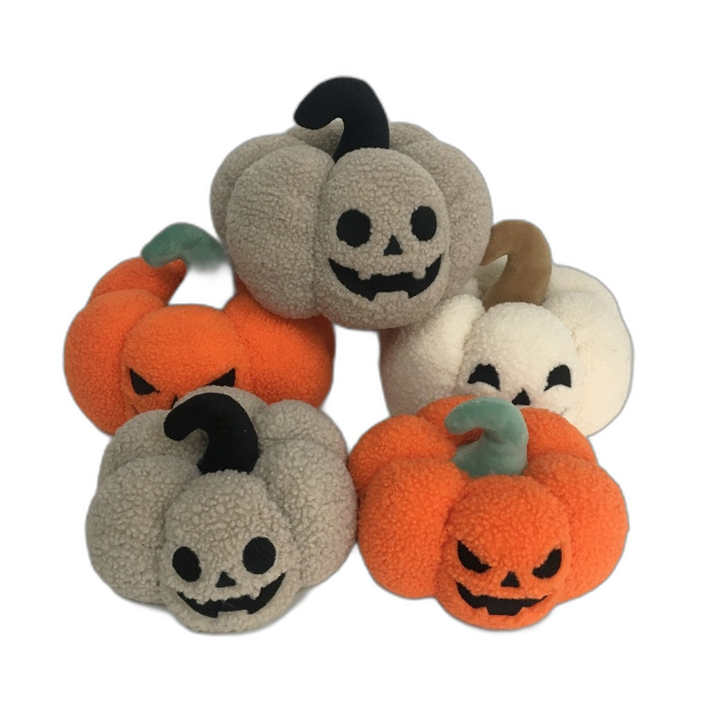 COLLECTABLE 5Pce Various Halloween Pumpkin Yarn Look Stuffed Toy Pack NEW
