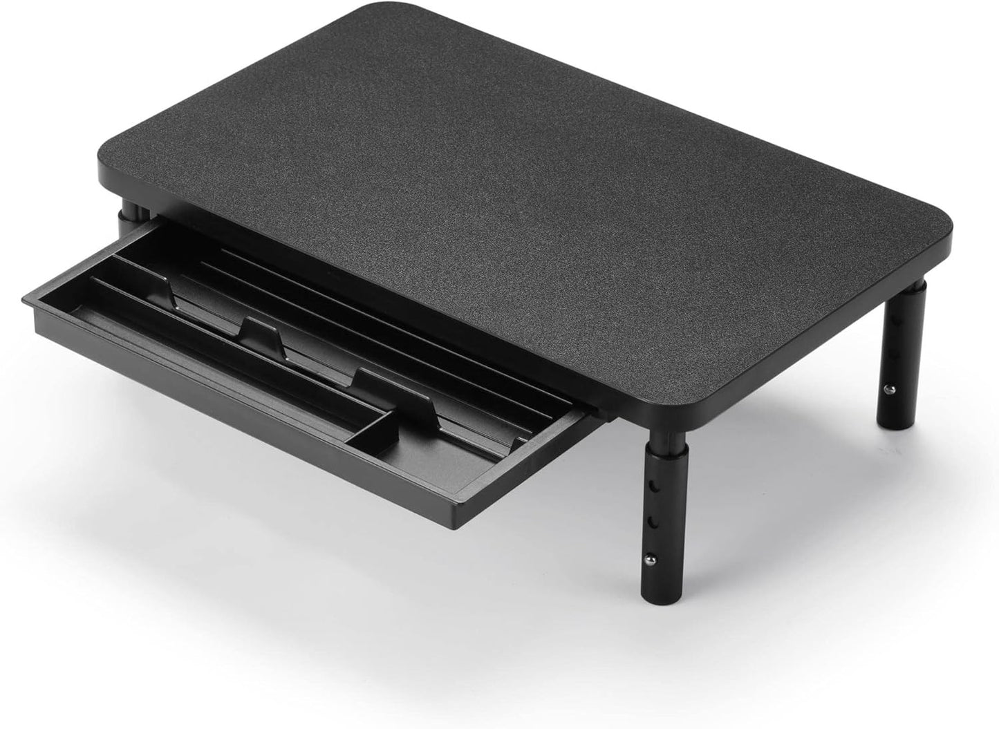 ETHU Adjustable Desk Riser Black Wood Monitor Stand with Storage Drawer DEMO