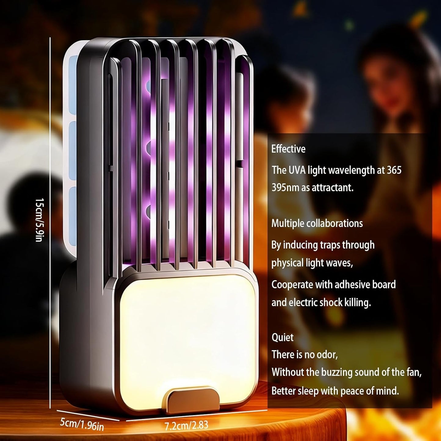 Candico Mosquito Zapper Indoor USB Fly Trap with Adjustable UV Night Light NEW