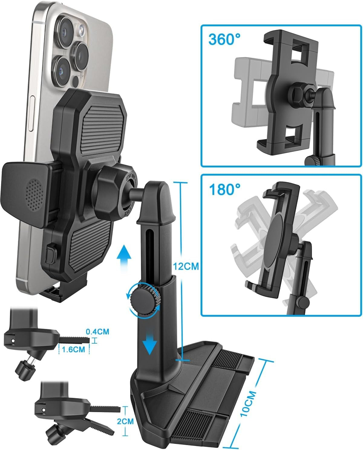 Adjustable CD Slot Phone Car Mount with 360 Degree Rotation fits 4-7" Phones NEW