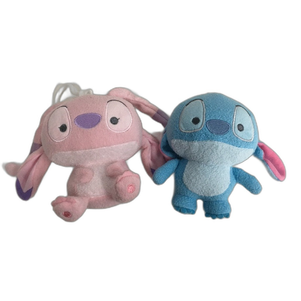 Disney Lilo & Stitch Pink Angel Hand Puppet & 2 x Mini Stitch Soft Toys NEW