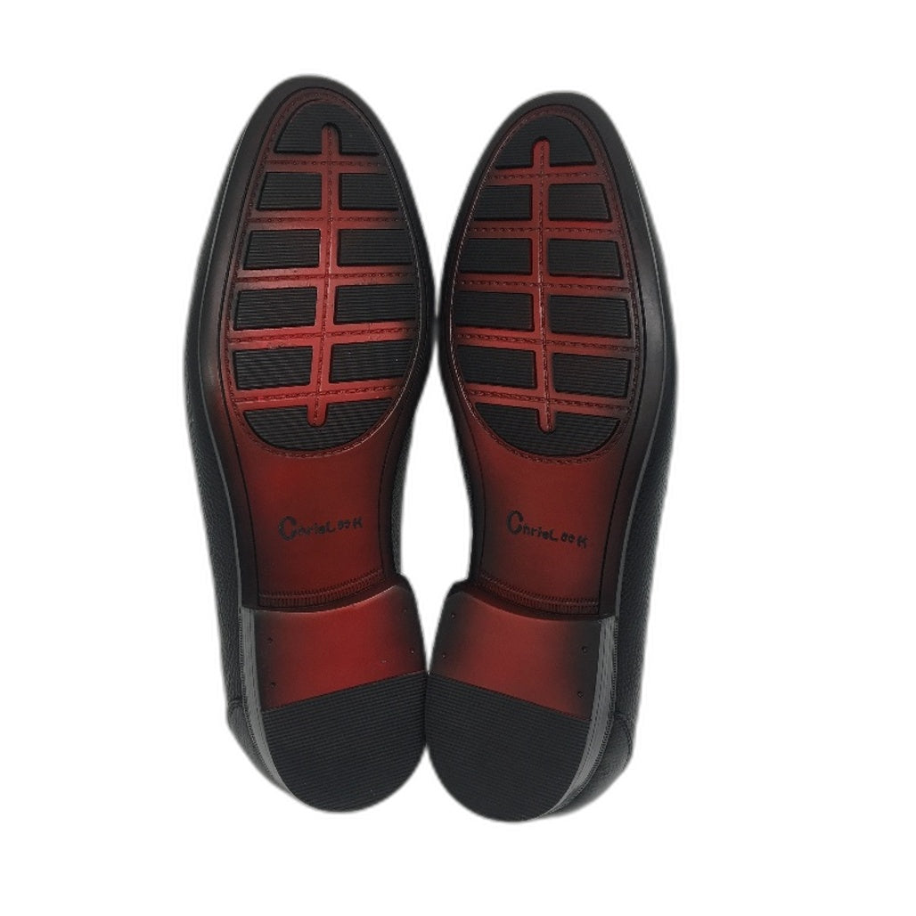 ChrisLOOK Black Leather Penny Loafers Slip On Dress Shoes Mens Size US 10.5 NEW