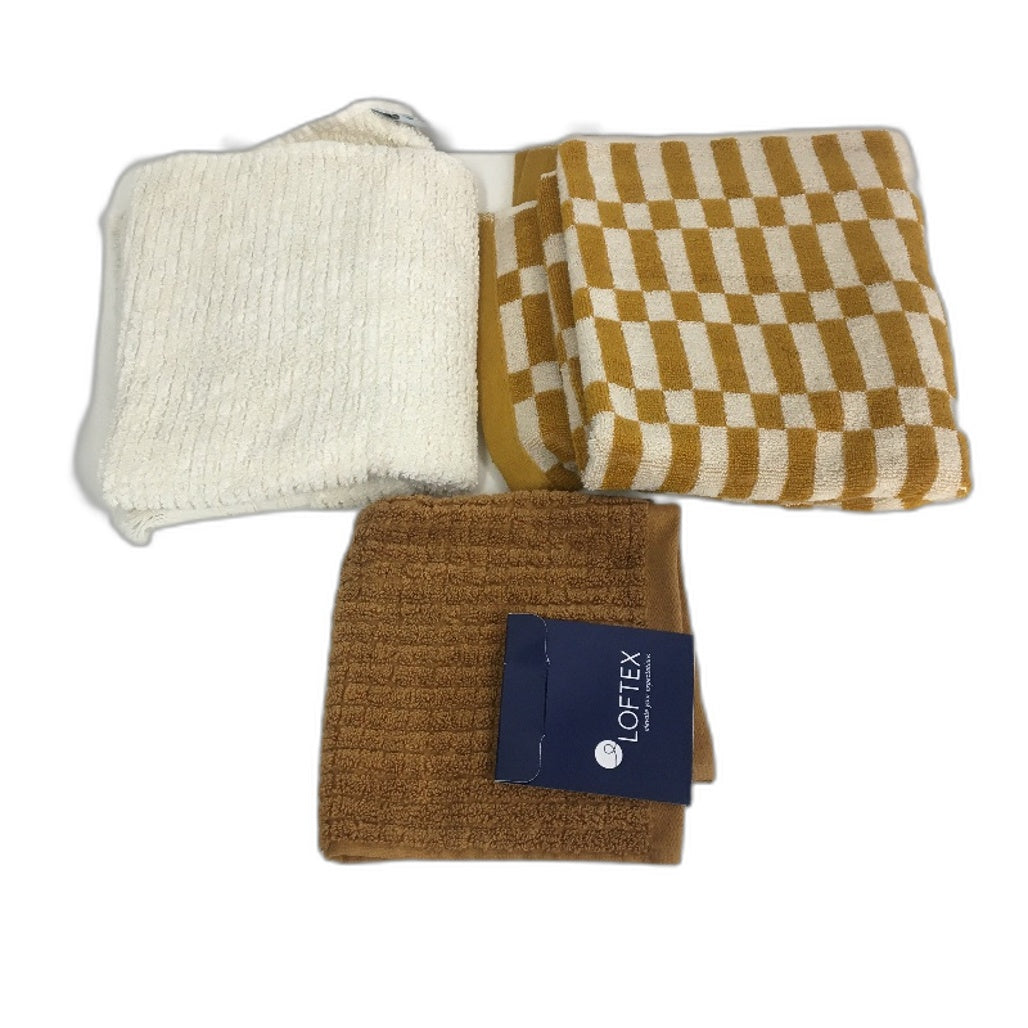 BULK LOT Cotton Terracotta Earth Tones 7Pce Bath Mat Hand & Bath Towel Pack NEW