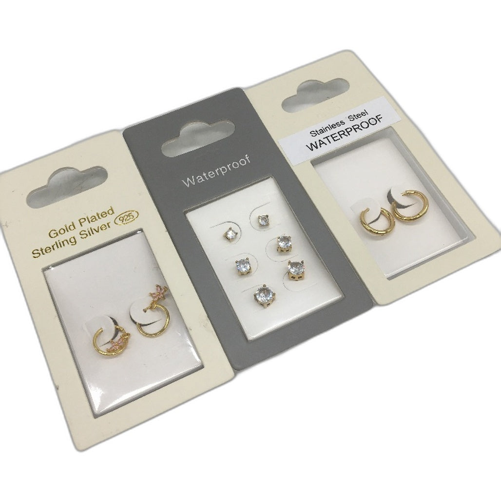 Sterling Silver 925 5 Packet Earring Bracelet & Necklace Combination NEW