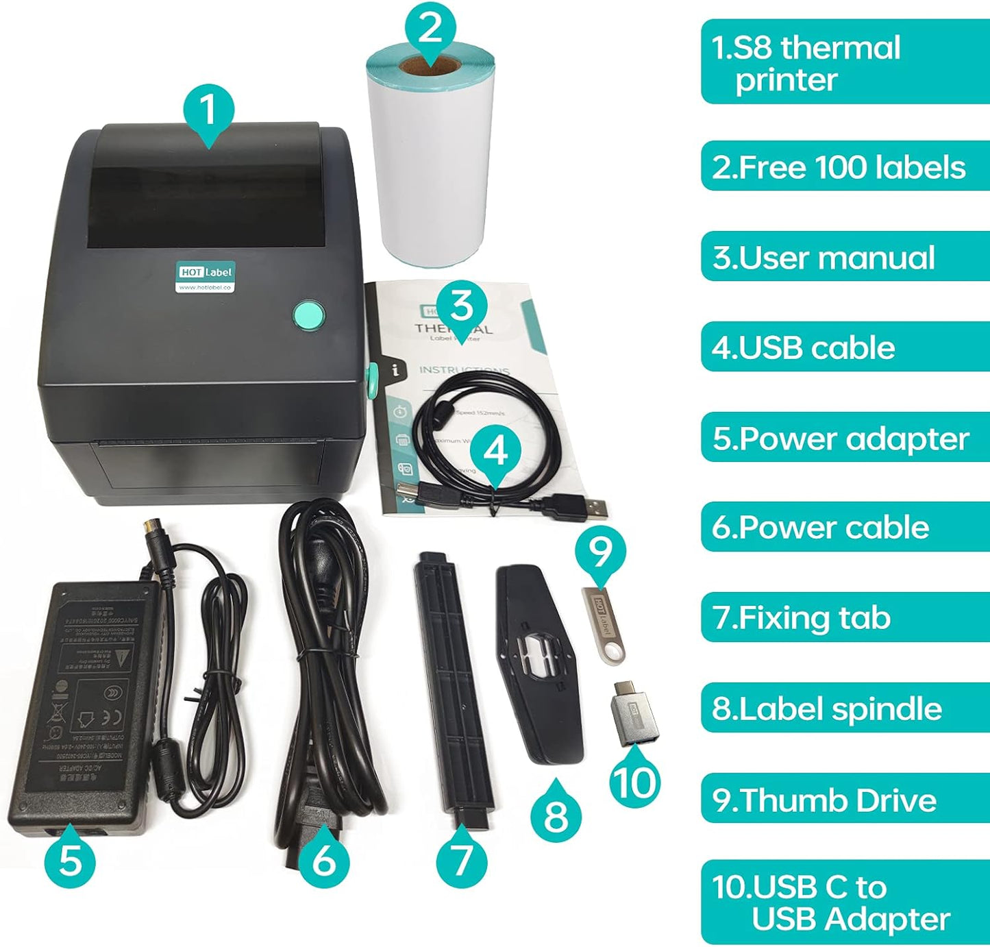HotLabel 4x6 Direct Thermal Label Printer for Shipping Office Electronics DEMO