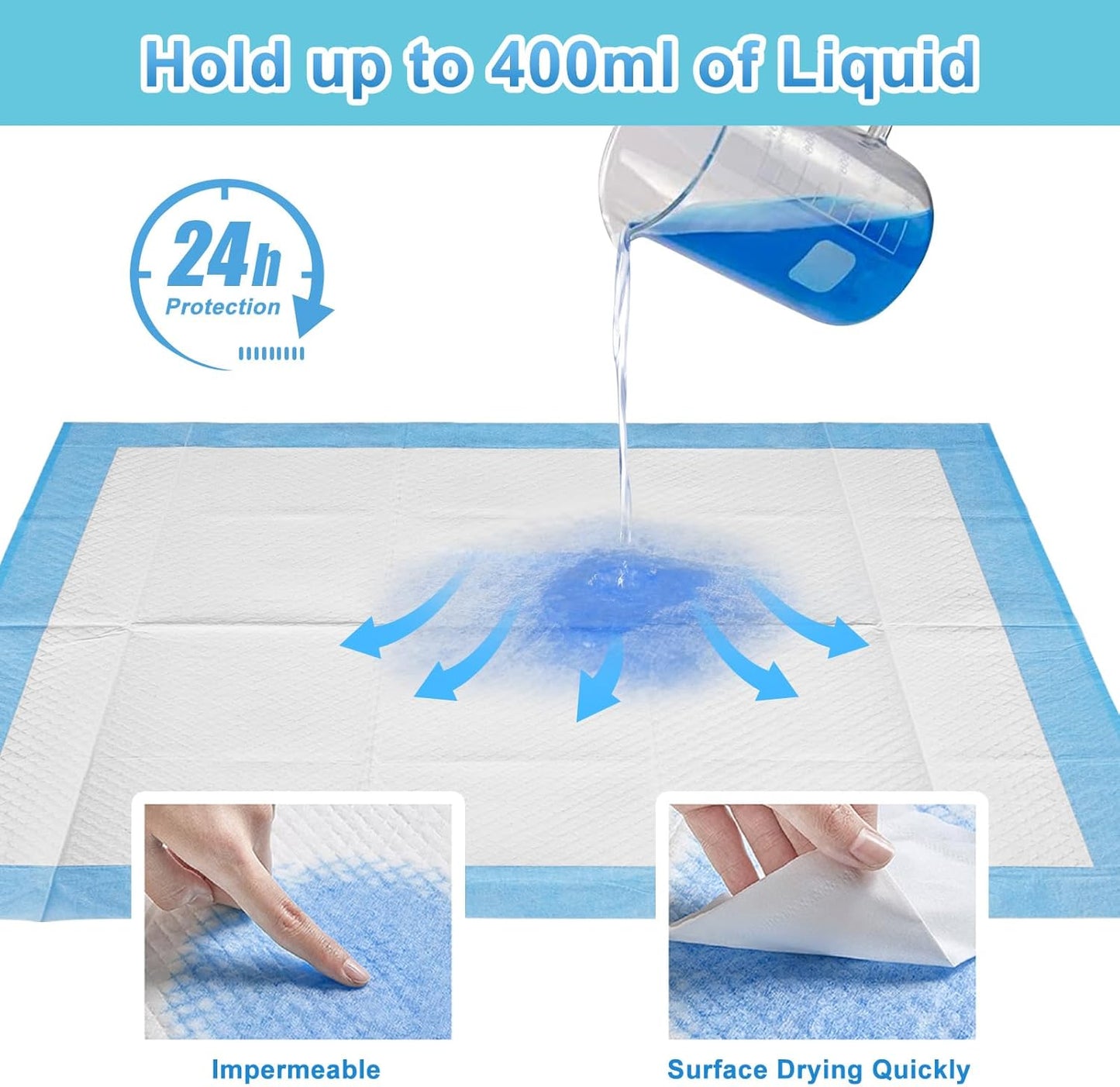 ADVWIN Disposable Dog Pee Pads Leak-Proof Absorbent Training Blue Size 60cm NEW