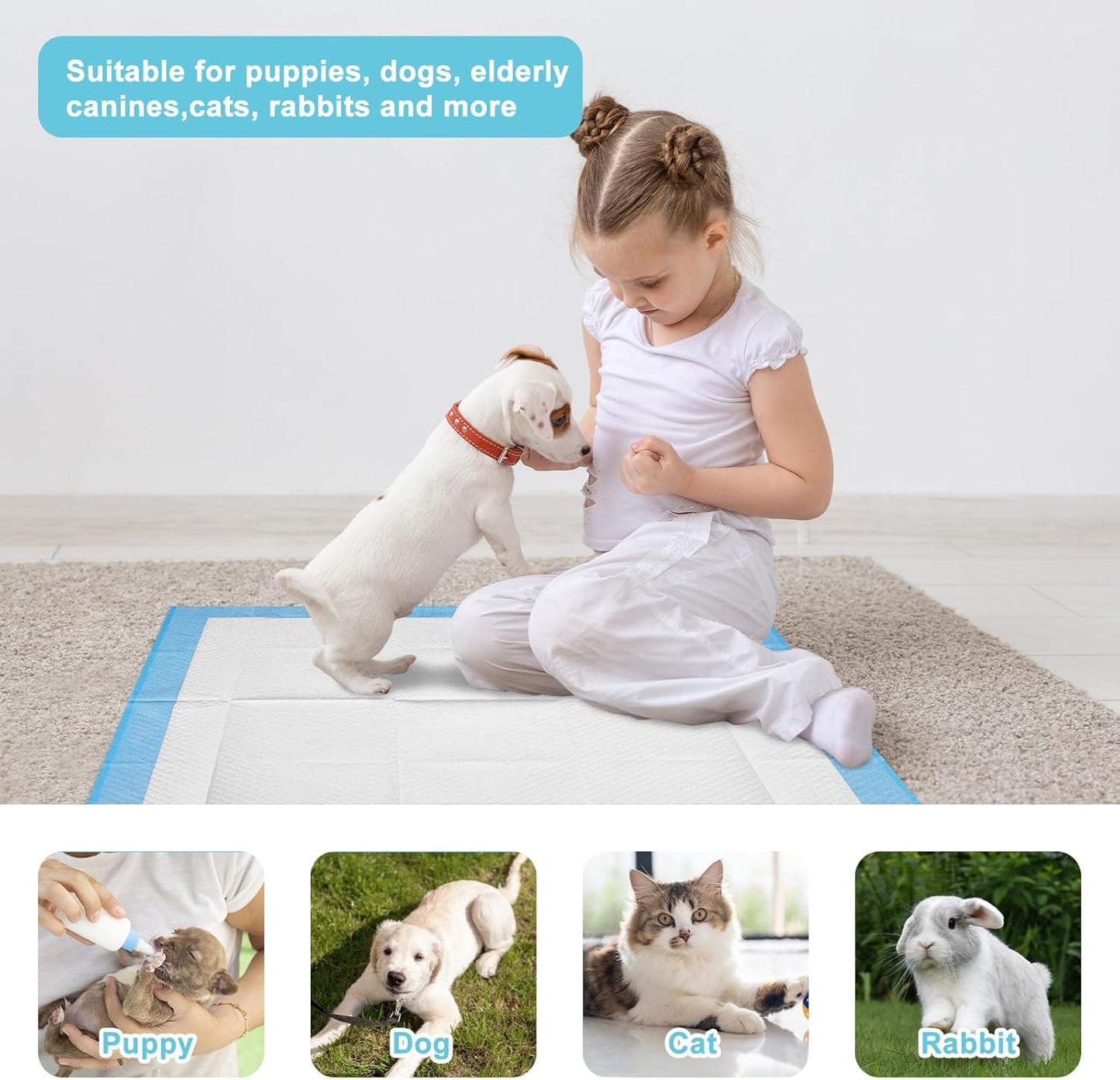 ADVWIN Disposable Dog Pee Pads Leak-Proof Absorbent Training Blue Size 60cm NEW