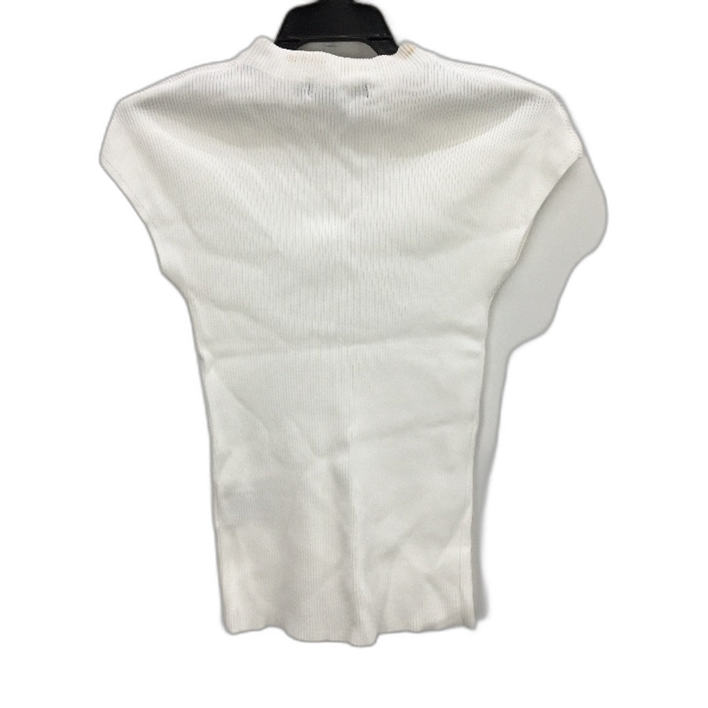 Portmans Juno Cloud Dancer White Mock Neck Fitted Knit Top - Soft Viscose/Nylon, Size XS