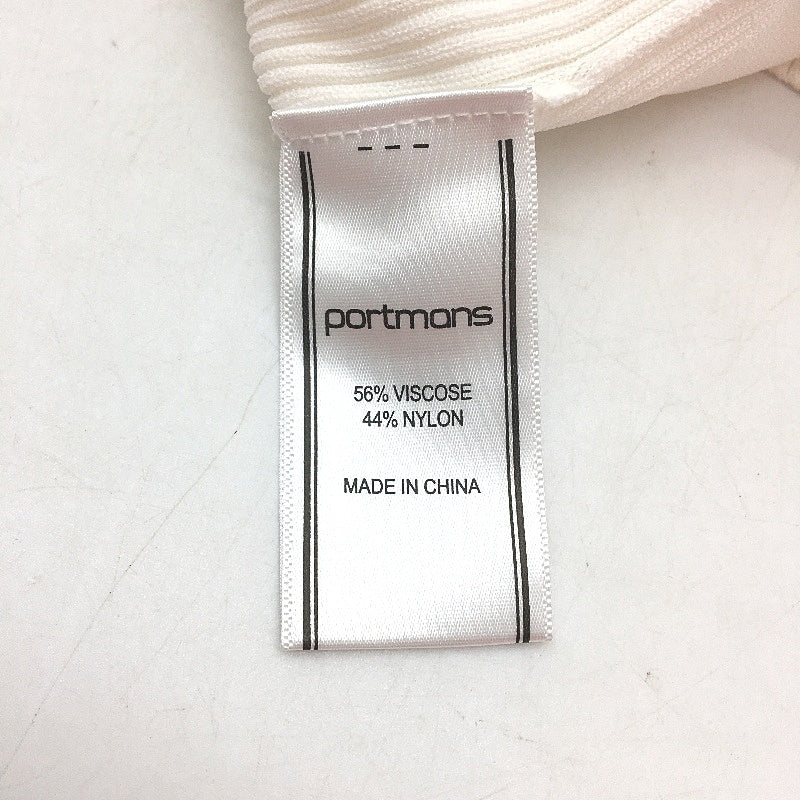 Portmans Juno Cloud Dancer White Mock Neck Fitted Knit Top - Soft Viscose/Nylon, Size XS