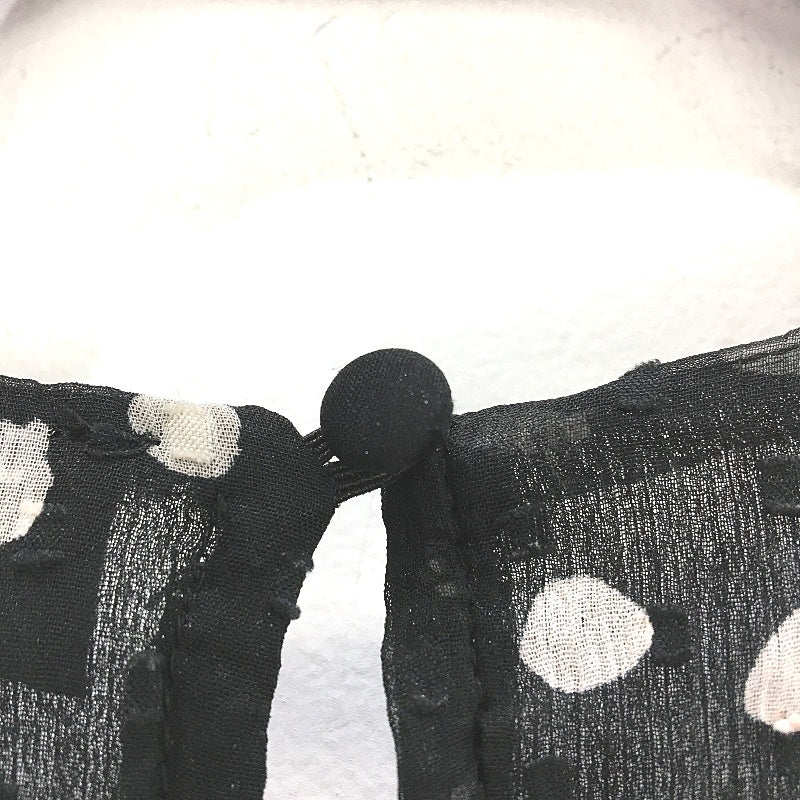 Sheer Frill Long Sleeve Black & White Polka Dot Blouse for Women | Size AU 8 | NEW