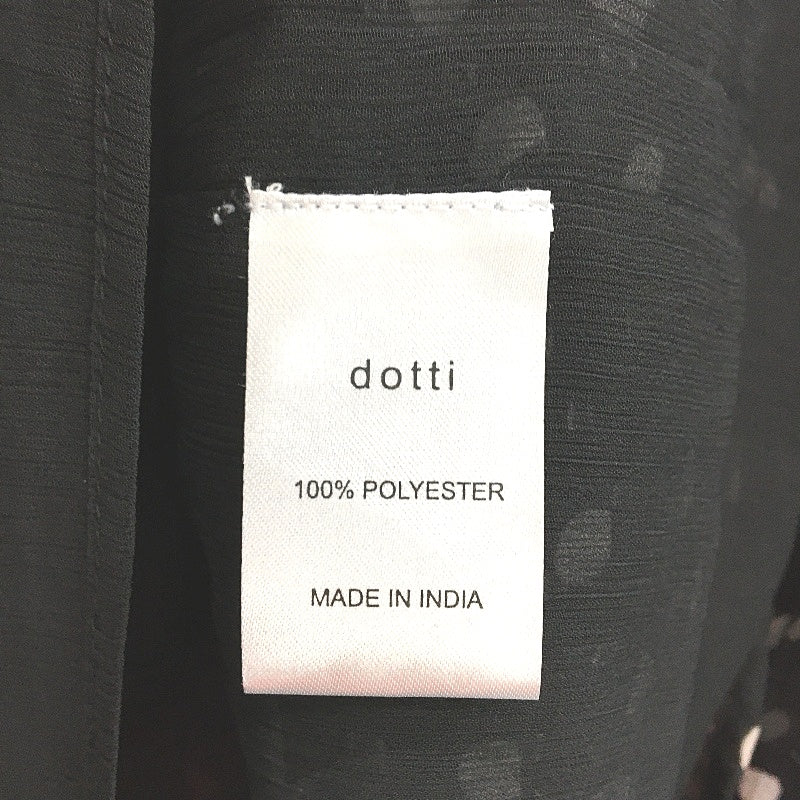 Sheer Frill Long Sleeve Black & White Polka Dot Blouse for Women | Size AU 8 | NEW