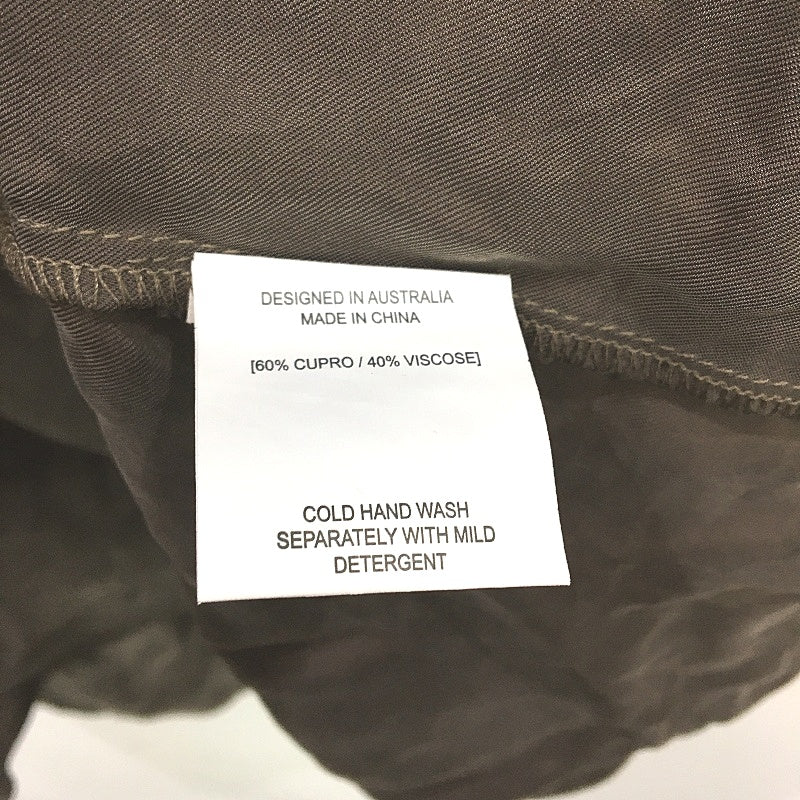 alice in the eve soft satin like tie up shirt Women Size M